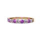 1 - Clara 3.00 mm Amethyst and Lab Grown Diamond 10 Stone Wedding Band 