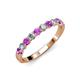 3 - Clara 3.00 mm Amethyst and Lab Grown Diamond 10 Stone Wedding Band 
