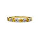 1 - Clara 3.00 mm Citrine and Lab Grown Diamond 10 Stone Wedding Band 