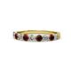 1 - Clara 3.00 mm Red Garnet and Lab Grown Diamond 10 Stone Wedding Band 