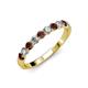 3 - Clara 3.00 mm Red Garnet and Lab Grown Diamond 10 Stone Wedding Band 