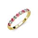 3 - Clara 3.00 mm Rhodolite Garnet and Lab Grown Diamond 10 Stone Wedding Band 