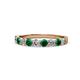 1 - Clara 3.00 mm Emerald and Lab Grown Diamond 10 Stone Wedding Band 