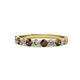 1 - Clara 3.00 mm Smoky Quartz and Lab Grown Diamond 10 Stone Wedding Band 