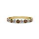 2 - Clara 3.00 mm Smoky Quartz and Lab Grown Diamond 10 Stone Wedding Band 