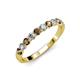 3 - Clara 3.00 mm Smoky Quartz and Lab Grown Diamond 10 Stone Wedding Band 