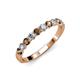 3 - Clara 3.00 mm Smoky Quartz and Lab Grown Diamond 10 Stone Wedding Band 