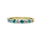 1 - Clara 3.00 mm London Blue Topaz and Lab Grown Diamond 10 Stone Wedding Band 