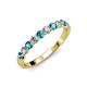 3 - Clara 3.00 mm London Blue Topaz and Lab Grown Diamond 10 Stone Wedding Band 