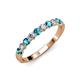 3 - Clara 3.00 mm London Blue Topaz and Lab Grown Diamond 10 Stone Wedding Band 