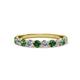 2 - Clara 3.00 mm Lab Created Alexandrite and Lab Grown Diamond 10 Stone Wedding Band 