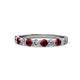 1 - Clara 3.00 mm Ruby and Lab Grown Diamond 10 Stone Wedding Band 
