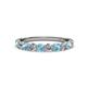 2 - Clara 3.00 mm Aquamarine and Lab Grown Diamond 10 Stone Wedding Band 