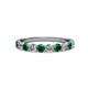 2 - Clara 3.00 mm Emerald and Lab Grown Diamond 10 Stone Wedding Band 