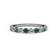 2 - Clara 3.00 mm Lab Created Alexandrite and Lab Grown Diamond 10 Stone Wedding Band 