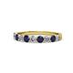 1 - Clara 3.00 mm Blue Sapphire and Lab Grown Diamond 10 Stone Wedding Band 