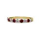 1 - Clara 3.00 mm Ruby and Lab Grown Diamond 10 Stone Wedding Band 