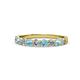 1 - Clara 3.00 mm Aquamarine and Lab Grown Diamond 10 Stone Wedding Band 