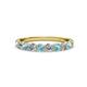 2 - Clara 3.00 mm Aquamarine and Lab Grown Diamond 10 Stone Wedding Band 