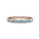 2 - Clara 3.00 mm Aquamarine and Lab Grown Diamond 10 Stone Wedding Band 