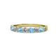 1 - Clara 3.00 mm Blue Topaz and Lab Grown Diamond 10 Stone Wedding Band 