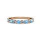 2 - Clara 3.00 mm Blue Topaz and Lab Grown Diamond 10 Stone Wedding Band 
