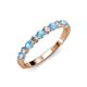 3 - Clara 3.00 mm Blue Topaz and Lab Grown Diamond 10 Stone Wedding Band 