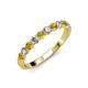 3 - Clara 3.00 mm Citrine and Lab Grown Diamond 10 Stone Wedding Band 