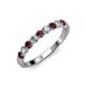 3 - Clara 3.00 mm Red Garnet and Lab Grown Diamond 10 Stone Wedding Band 