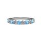 2 - Clara 3.00 mm Blue Topaz and Lab Grown Diamond 10 Stone Wedding Band 