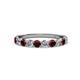 2 - Clara 3.00 mm Red Garnet and Lab Grown Diamond 10 Stone Wedding Band 