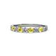 1 - Clara 3.00 mm Yellow Sapphire and Lab Grown Diamond 10 Stone Wedding Band 