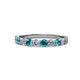 1 - Clara 3.00 mm London Blue Topaz and Lab Grown Diamond 10 Stone Wedding Band 