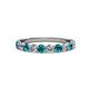 2 - Clara 3.00 mm London Blue Topaz and Lab Grown Diamond 10 Stone Wedding Band 