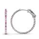 1 - Melissa 2.92 ctw (2.30 mm) Inside Outside Round Pink Sapphire and Lab Grown Diamond Eternity Hoop Earrings 