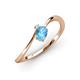 3 - Lucie Bold Oval Cut Blue Topaz and Round Aquamarine 2 Stone Promise Ring 
