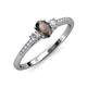 3 - Arista Classic Oval Cut Created Alexandrite and Round Lab Diamond Three Stone Engagement Ring 