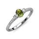 3 - Arista Classic Oval Cut Peridot and Round Diamond Three Stone Engagement Ring 