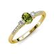 3 - Arista Classic Oval Cut Peridot and Round Diamond Three Stone Engagement Ring 