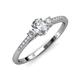 3 - Arista Classic Oval Cut Forever Brilliant Moissanite and Round Diamond Three Stone Engagement Ring 