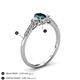 4 - Arista Classic Oval Cut London Blue Topaz and Round Diamond Three Stone Engagement Ring 