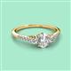 2 - Arista Classic Oval Cut and Round Diamond Three Stone Engagement Ring 