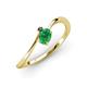 3 - Lucie Bold Oval Cut Emerald and Round Black Diamond 2 Stone Promise Ring 