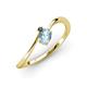 3 - Lucie Bold Oval Cut Aquamarine and Round Black Diamond 2 Stone Promise Ring 