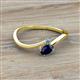 2 - Lucie Bold Oval Cut Blue Sapphire and Round Blue Topaz 2 Stone Promise Ring 