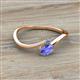 2 - Lucie Bold Oval Cut Tanzanite and Round Blue Topaz 2 Stone Promise Ring 