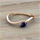 2 - Lucie Bold Oval Cut Blue Sapphire and Round Lab Grown Diamond 2 Stone Promise Ring 