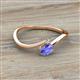 2 - Lucie Bold Oval Cut Tanzanite and Round Lab Grown Diamond 2 Stone Promise Ring 
