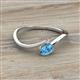 2 - Lucie Bold Oval Cut Blue Topaz and Round Lab Grown Diamond 2 Stone Promise Ring 