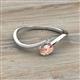 2 - Lucie Bold Oval Cut Morganite and Round Lab Grown Diamond 2 Stone Promise Ring 